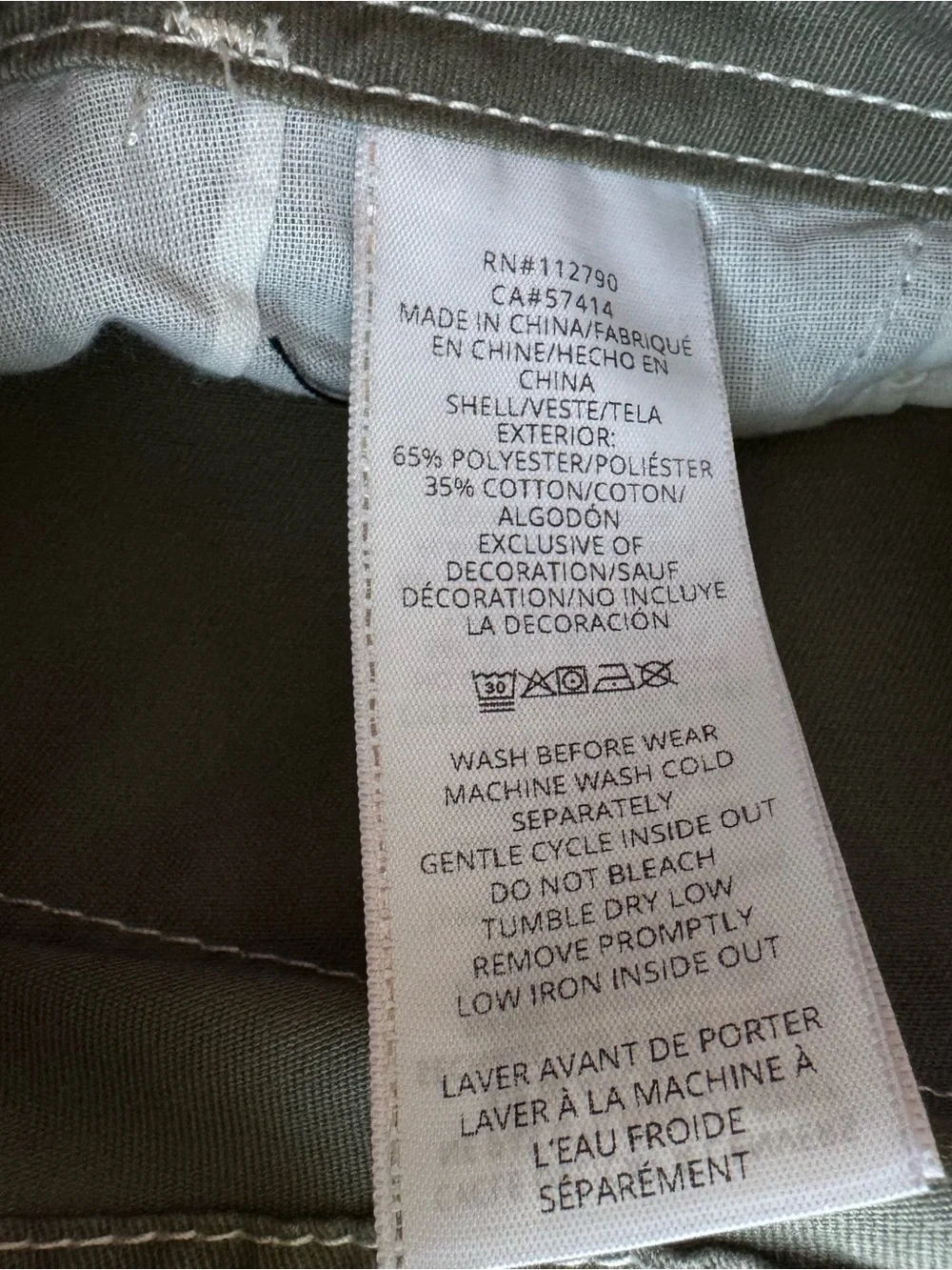 True Religion Mens Cargo Pants Sz 34 fit 38” Olive Green Kalamata White Stitch